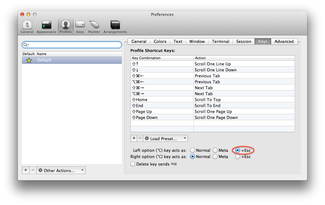 iTerm2 Preferences Profiles